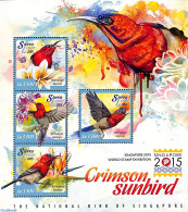 Sierra Leone 2015 Crimson Sunbird, Mint NH, Nature - Birds - Flowers & Plants - Other & Unclassified