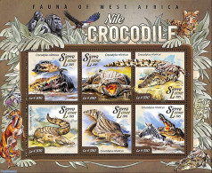 Sierra Leone 2015 Crocodiles, Mint NH, Nature - Animals (others & Mixed) - Birds Of Prey - Cat Family - Crocodiles - M.. - Otros & Sin Clasificación