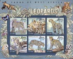 Sierra Leone 2015 Leopards, Mint NH, Nature - Animals (others & Mixed) - Butterflies - Cat Family - Owls - Rabbits / H.. - Other & Unclassified