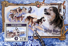 Sierra Leone 2015 Sledge Dogs, Mint NH, Nature - Dogs - Autres & Non Classés
