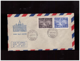 Vaticano Vatican Vatikan - 28 12 1948 Fdc Arcangelo E Tobiolo Posta Aerea - Airmail