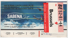 Sabena - Billet De Passage - Passenger Ticket - Brussels - London - Europe