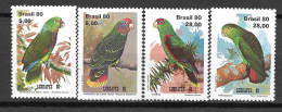 Brasil 1980 Fauna Brasileira Psitacídeos . VII Lubrapex - Exposição Filatélica Luso-Brasileira Lisboa RHM  C1165-C1168 - Ongebruikt