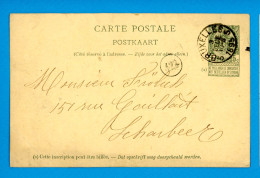 Bruxelles 5 - Schaerbeek CP Entier 1895 - Postcards 1871-1909