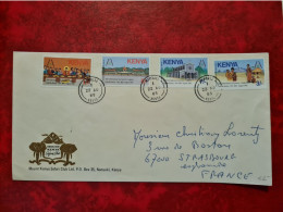 LETTRE KENYA MOMBASA POUR STRASBOURG MO?NT KNYA SAFARI CLUB NANYUKI INTERNATIONAL EUCHARISTIC CONGRESS - Kenya (1963-...)