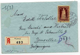 Madone De DUX Sur Lettre Rec 27-VII-1942 Vers Bruxelles Belgique + Marques De Censures Allemandes Au Verso - Briefe U. Dokumente