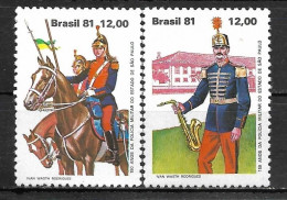 Brasil 1981 150 Anos Da Polícia Militar Do Estado De São Paulo RHM  C1239-C1240 - Nuevos