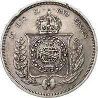 Brésil, Pedro II, 500 Reis, 1865, Rio De Janeiro, Argent, TTB, KM:464 - Brazilië