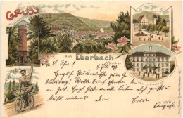 Gruss Aus Eberbach Am Neckar - Litho - Eberbach