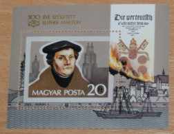 HUNGARY 1983, Martin Luther, Reformation, Famous People, Mi #B165, Souvenir Sheet, MNH** - Autres & Non Classés