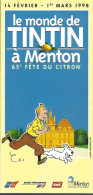 Tintin Fête Du Citron à Menton 1998. Petit Livret De 11 Pages. - Werbeobjekte