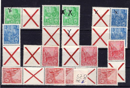 DDR 11 Stück Zusammendrucke Aus MHB, Postfrisch, Lot Aus S 13 Bis W 7, Fünfjahrplan 4. 3. 1955, 87 M € - Unused Stamps