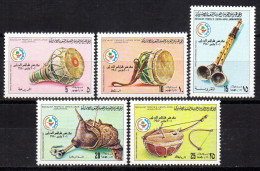 LIBYE LIBYA - 1980 - 5v - MNH - Music Instruments - Musique - Muzik - Musica - Drums Drum - Musik