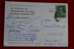 1959 Dhaulagiri Expedition  Signed Fritz Moravec + 7 Climbers Mountaineering Himalaya Alpinisme Escalade Montagne - Sportlich