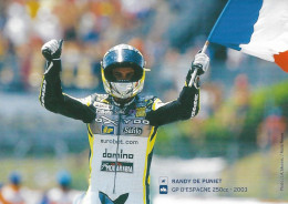 Moto - Grand Prix Moto D'Espagne 250cc - 2003 - RANDY DE PUNIET - Carte Photo Publicitaire Eurosport - Moto Sport