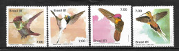 Brasil 1981 Fauna Brasileira Beija-Flores RHM  C1197-C1200 - Unused Stamps