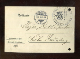 "DEUTSCHES REICH" 1915, Vordruck-Postkarte "Heeressache", Stempel "Koenigl. Geschossfabrik" U.Stempel "SIEGBURG" (B2095) - Feldpost (franchise)