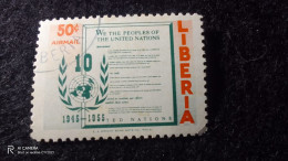 LİBERİA-1950-70         50  CENT            USED - Liberia