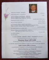 Faire Part Décès / Mr René Liénard Né à Rouveroy En 1928 Et Décédé à Haine-St-Paul En 2009 - Obituary Notices