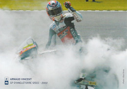 Moto - Grand Prix Moto D'Angleterre 125cc - 2002 - ARNAUD VINCENT - Carte Photo Publicitaire Eurosport - Moto Sport