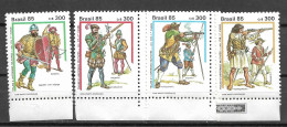 Brasil 1985 Trajes E Uniformes Militares RHM C1477-C1480 - Nuevos