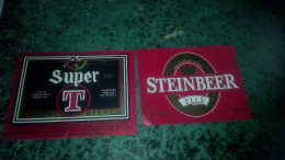 Lot X 2 étiquettes De Bière Différentes SuperT Et Steinbeer - Cerveza
