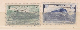France 1937  Date D'  émission  2 Timbres Oblitérés Congrès International Des Chemins De Fer N° 339 & 340 - Gebraucht