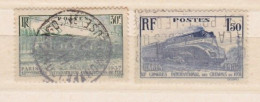 France 1937  Date D'  émission  2 Timbres Oblitérés Congrès International Des Chemins De Fer N° 339 & 340 - Used Stamps