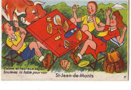 Carte à Système - Calme Et Heureux Séjour. Soulevez La Table Pour Voir SAINT-JEAN-DE-MONTS - Saint Jean De Monts