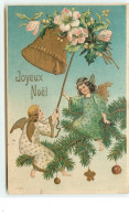 Carte Gaufrée - Joyeux Noël - Anges Sonnant Une Cloche - Other & Unclassified