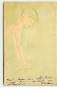 Carte Gaufrée - Jeune Femme - Style Kirchner - 1900-1949