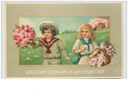 Carte Gaufrée - Herzlichen Gluckwunsch Zum Geburtstage - Anniversaire