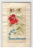 Carte Brodée - Remembrance - Rose - Embroidered