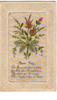 Carte Brodée - Boutons De Roses - Embroidered