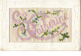 Carte Brodée - Sainte-Catherine - Embroidered