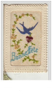 Carte Brodée - Bonne Fête - Hirondelle - Bordados