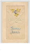 Carte Brodée - Bonne Année - Noeud - Embroidered