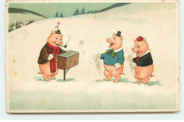 Disney - Les Trois Petits Cochons, Deux Chantant Et Un Jouant De L'orgue De Barbarie En Fumant Une Pipe - Disneyworld