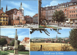 72113315 Loebau Sachsen Bahnhofstrasse Postmeilensaeule Rathaus  - Loebau