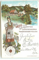 Tchéquie - Gruss Aus Dem Café-Restaurant SCHÜTZENMÜHLE Pirkenhammer B/Karlsbad - 1902 - República Checa