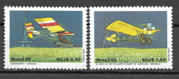 Brasil 1989 Aerodesporto E 80 Anos Do Vôo De Alberto Santos Dumont No Aeroplano Demoiselle RHM  C1636-C1637 - Unused Stamps