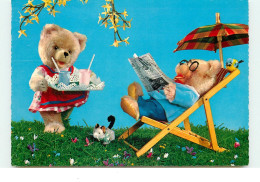 Ours - Teddy Bear - Nounours Se Reposant - Chat - Speelgoed & Spelen