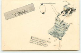 Illustrateur - Le Figaro - Veuve Très Distinguée ... - Femme Portant Un Lampion - Autres & Non Classés