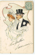 Fantaisie - Art Nouveau - Couple De Marié - Andere & Zonder Classificatie