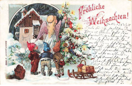 Noël - Fröhliche Weihnachten - Lutins Regardant Un Ange Décorant Un Sapin - Andere & Zonder Classificatie