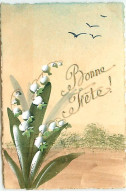 Carte Peinte à La Main - Bonne Fête - Brins De Muguet - Sonstige & Ohne Zuordnung