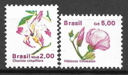 Brasil 1990 Flora Brasileira - Padrão Cruzado Novo (Paineira-Chorisia E Hibisco-Goiás) RHM 673-674 - Nuevos