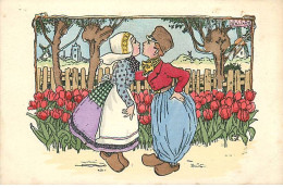 Illustrateur - Dick Williams - MM Vienne N°306 - Couple D'Hollandais S'embrassant Devant Des Tulipes - Autres & Non Classés