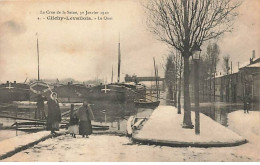 CLICHY-LEVALLOIS - Le Quai - La Crue De La Seine 30 Janvier 1910 - Péniches - Clichy