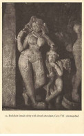 Inde - Buddhist Female Deity With Dwarf Attendant, Cave VII : Aurangabad N°10 - Inde